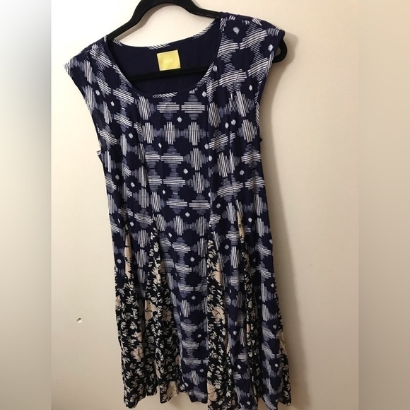 ANTHROPOLOGIE Maeve Womens Indiga Swing Cap Sleeve Pullover Knee Length Dress S - Picture 4 of 16